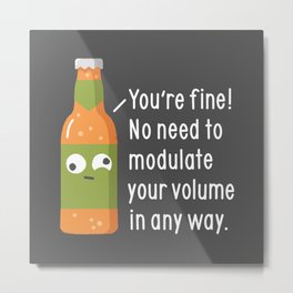 Beer With Me Metal Print | Beer, Introvert, Funny, Illustration, Antisocial, Graphicdesign, Bar, Drunk, Drinking, Cute 