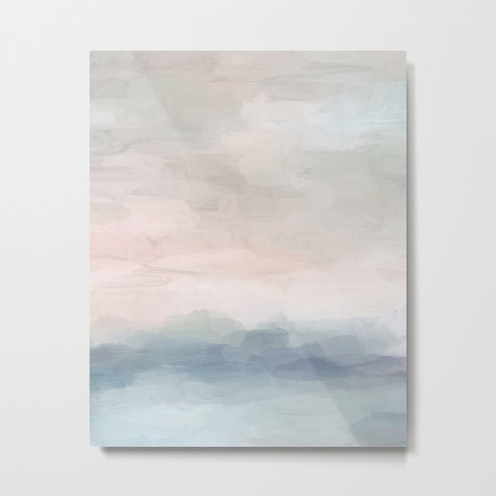 Blush Pink Mint Sky Baby Blue Abstract Ocean Sky Sunrise Wall Art