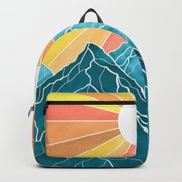 Sunrise over mountains Backpack