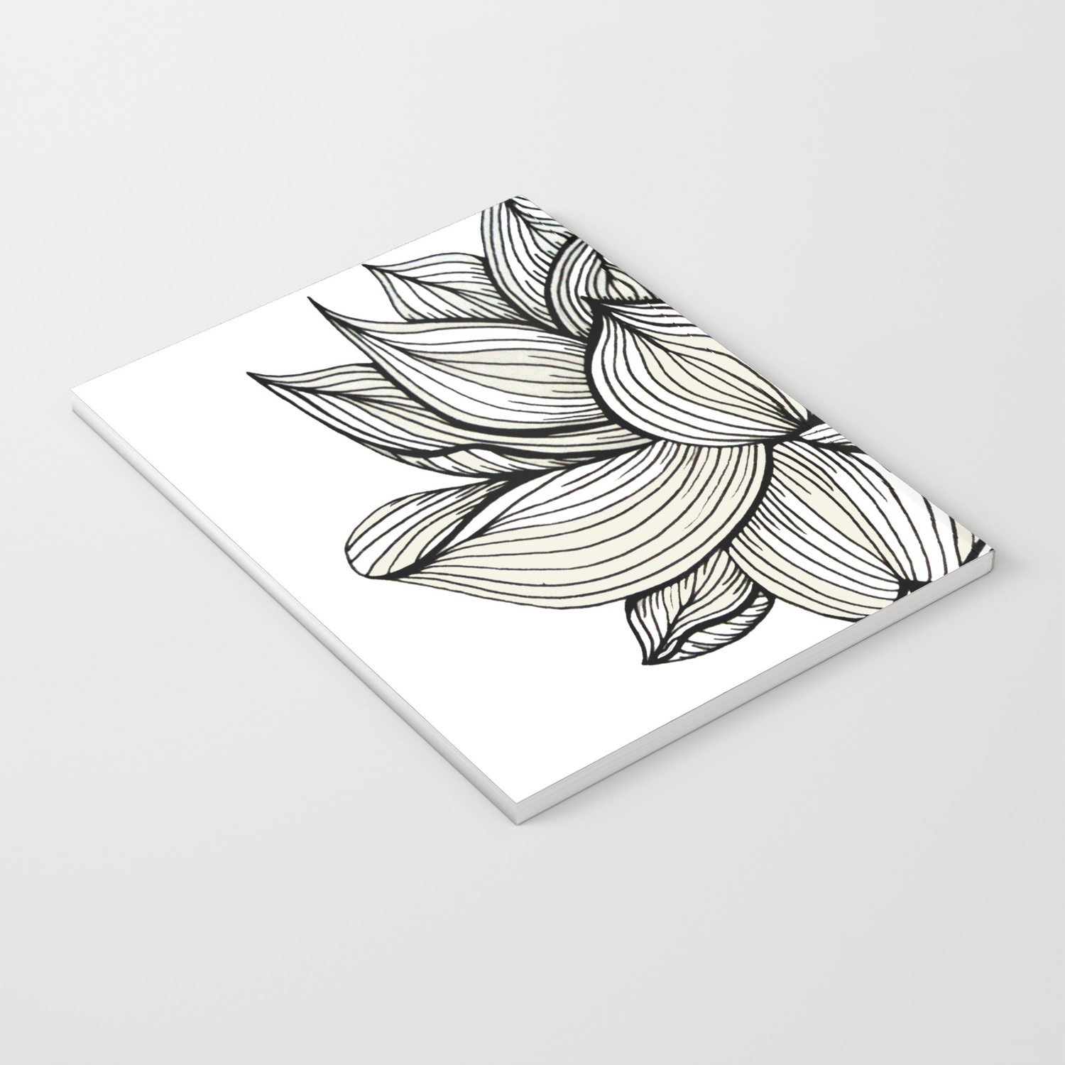 Lotus Flower Black And White Nature Organic Design Drawing