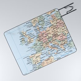 World Map Europe Picnic Blanket