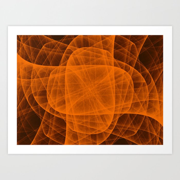 Eternal Rounded Cross in Orange Brown Art Print | Abstract, Illustration, Digital