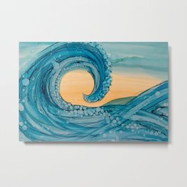 Nalu Alcohol Ink Wave Painting Metal Print | Water, Abstractwave, Tropical, Alcoholink, Wave, Abstractart, Painting, Beach, Ink 