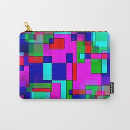 rectangles on black - seamless Carry-All Pouch | Digital, Patterntime, Blue, Geometric, Red, Graphicdesign, Purple, Green, Seamless, Abstract 