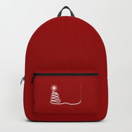 Red Scrible Christmas Tree Backpack | Background, Red, Artwork, Art, Stars, Seasonal, Ribbon, Graphicdesign, Yuletide, Vector 
