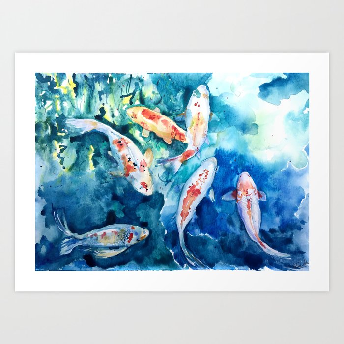Koi Koi Koi Fish Art Print By Julielehite Society6