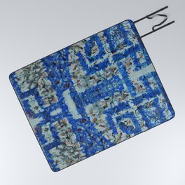 Abstract anarchism blue pattern Picnic Blanket