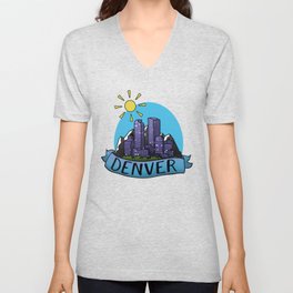Denver Skyline V Neck T Shirt