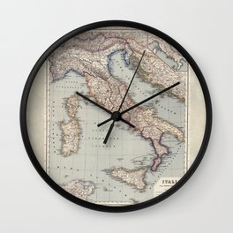 Bella Italia Vintage Map Of Italy Wall Clock | Old, Asia, Explore, Ancient, Backpacker, Ocean, Adventure, Map, Digitalnomad, Historic 