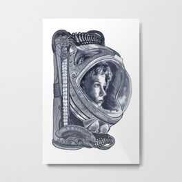 Ripley Metal Print | Badass, Astronaut, Moebius, Xenomorph, Drawing, Space, Monochrome, Scifi, Movie, Geiger 