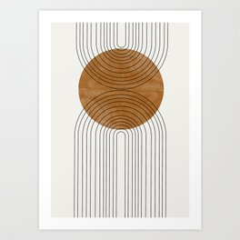 Abstract Flow Art Print | Curated, Space, Woodblock, Rainbow, Geometric, Simple, Arch, Moon, Boho, Graphicdesign 
