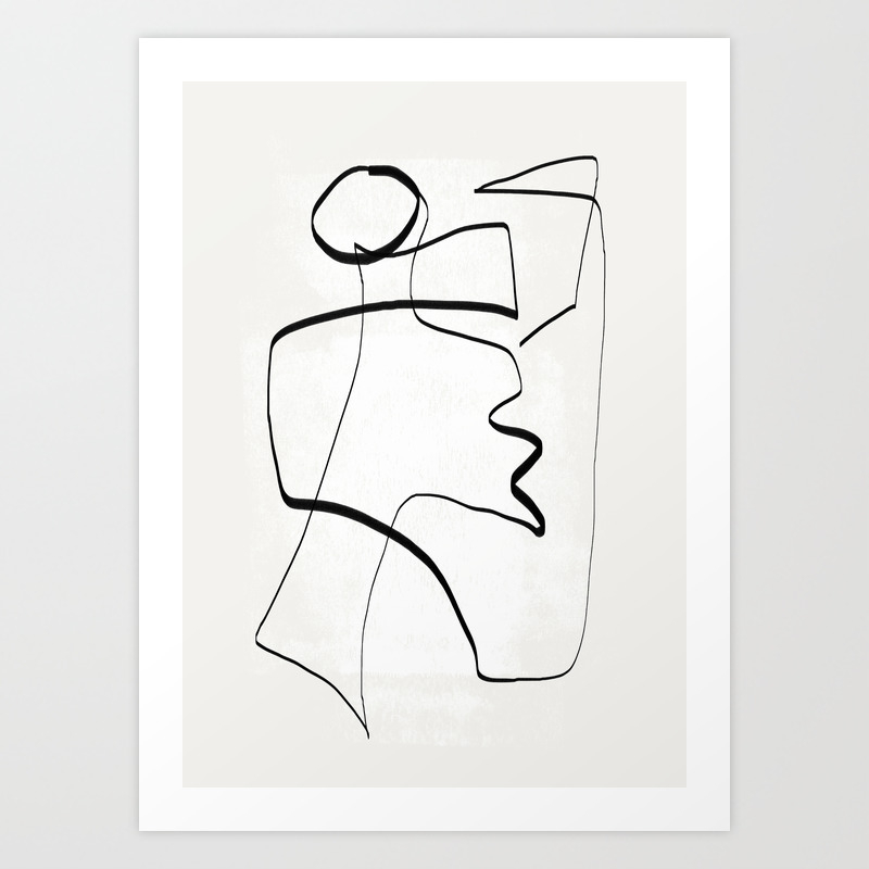 Abstract Line Art 6 Art Print By Thindesign Society6