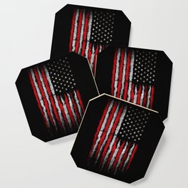 Red & white Grunge American flag Coaster