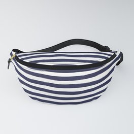 Navy Blue and White Horizontal Stripes Fanny Pack