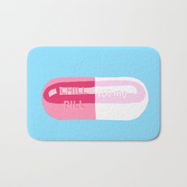 Chill Pill Badematte | Jaymie, Fun, Pop, Contemporary, Pop Art, Pill, Colorful, Pink, Playful, Chill 