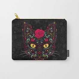 Day of the Dead Kitty Cat Sugar Skull Carry-All Pouch