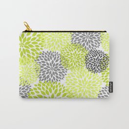 Chartreuse and gray dahlias blossoms art Carry-All Pouch