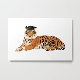 Graduation Tiger Metal Print | University, Painting, Graduation, Cap, Highschool, Princeton, Etbu, Depauw, Clemson, Tiger 