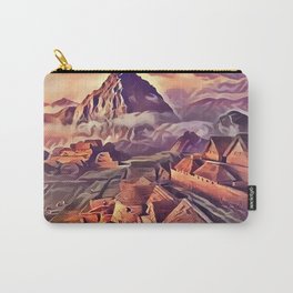 Machu Picchu Carry-All Pouch | Machupicchu, Incancitadel, Incan, Columbian, Urubambariver, Scenery, Drawing, Colored Pencil, Forest, Andesmountains 
