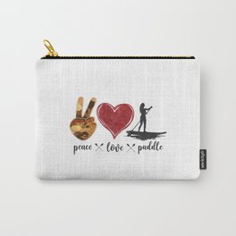 Paddleboard Peace Love Paddle Girl Heart Carry-All Pouch | Heart, Paddle, Graphicdesign, Sup, Paddleboard, Girl 