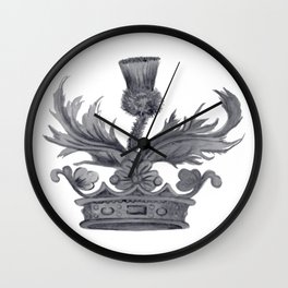 Watercolor Outlander Crown & Thistle Wall Clock | Highland, Crownandthistle, Highlander, Golden, Scottish, Royal, Popart, Clairefraser, Gold, British 