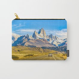 Snowy Andes Mountains, El Chalten, Argentina Carry-All Pouch | Landscape, Photo, Argentina, Snowymountain, Elchalten, Andean, Travel, Andesrange, Patagonia, Trip 