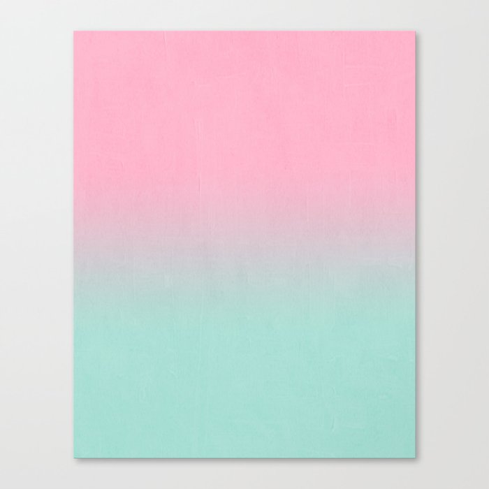 Resti Abstract Minimal Painting Pastel Pink Mint Ombre Fade