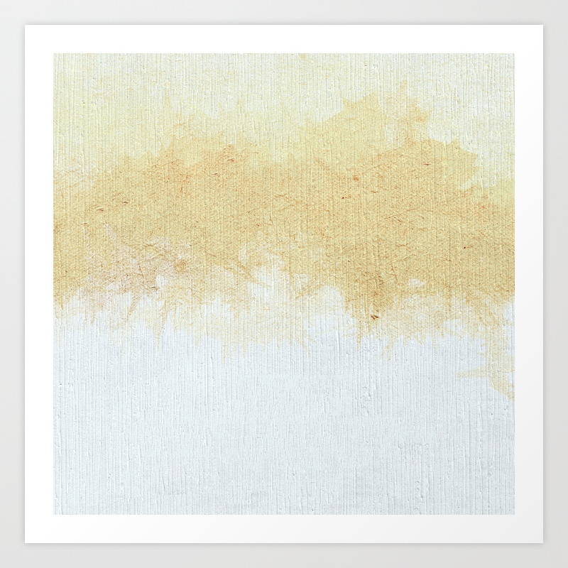 Textured Neutral White And Tan Abstract Art Print By
