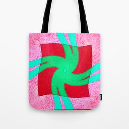 Colorful red and green spiral swirling elliptical constellation star galaxy abstract design Tote Bag