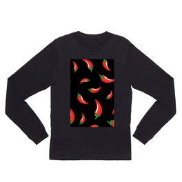 Really Hot Peppers Long Sleeve T Shirt | Oil, Digital, Graphicdesign, Hotpattern, Trendystuff, Wallhanging, Teamgrmo, Illustration, Redpeppers, Chilidesign 