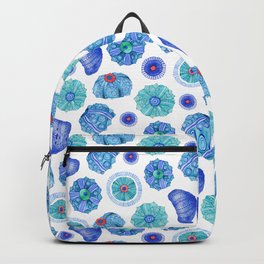 Sea Urchins Backpack | Ocean, Coastal, Illustration, Pattern, Shara Dorris, Painting, Turquoise, Octopus Ink, Nature, Beach 