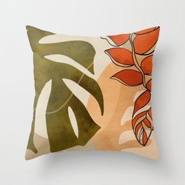 abstract plants leaves 3 Throw Pillow