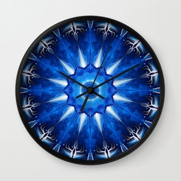 Galactic Winter Wall Clock | Pattern, Abstract, Digital, Painting 