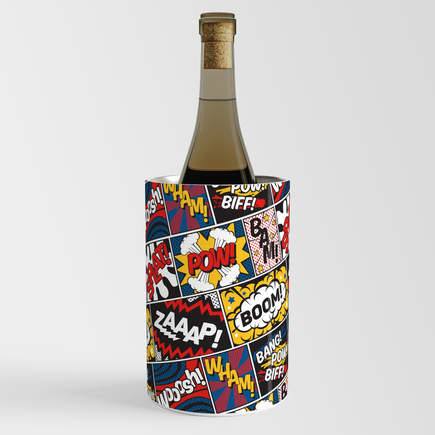 Modern Comic Book Superhero Pattern Color Colour Cartoon Lichtenstein Pop  Art Wine Chiller by Season of Victory | Society6