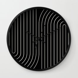 Minimal Line Curvature II Wall Clock | Stripes, Minimal, Curated, Modern, Abstract, Mid Century, Vintage, Midcentury, Line, Minimalist 