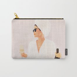 Morning Wine II Carry-All Pouch | Girl, Shower, Lady, Minimal, Female, Minimalist, Fashion, Drawing, Morning, Woman 