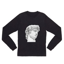 Profile of David statue by Miguel Angel Long Sleeve T Shirt | Graphicdesign, Negro, Dotsart, Face, Renaissance, Statue, Black, Blanco, White, Puntos 
