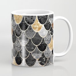 REALLY MERMAID BLACK GOLD Coffee Mug | Mystic, Graphicdesign, Black, Silver, Black And White, Mermaidscales, Glitter, Mermaid, Monikastrigel, Copper 