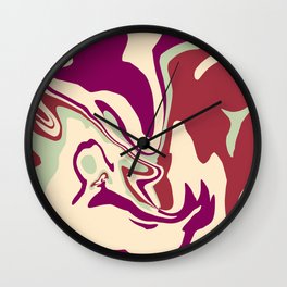 Acrylic Flow #2207 - MellowDramatic Wall Clock | Graphicdesign, Acrylicflow, Red, Green, Kdt 