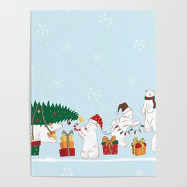 Polar Christmas Border Poster