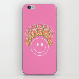 Happy Smiley Face iPhone Skin | Typography, 60S, Graphicdesign, Psychedelic, Wavy, Trippy, Retro, Smiley, Smiling, Wiggly 
