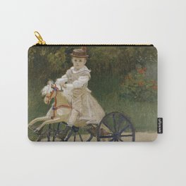Jean Monet on his Hobby Horse Carry-All Pouch | Horse, Kid, Playing, Painting, Monet, Portait, Paint, Photo, Jeanmonet, Oilpainting 