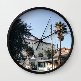 Clearwater Beach Wall Clock | Beach, Street, Digital, Pastel, Architecture, Streetphotograph, Photo, Nature, Palmtrees, Clearwaterbeach 