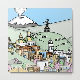 Quito Metal Print | Southamerica, City, Colorfulcity, Andes, Worldheritage, Moderncity, Typicalplaces, Drawing, Colonycity, Pinktree 