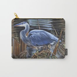 Great Blue Heron Carry-All Pouch | Feathers, Lake, Floridabird, Spring, Water, Oil, Reflection, Largebird, Summer, Greatblueheron 