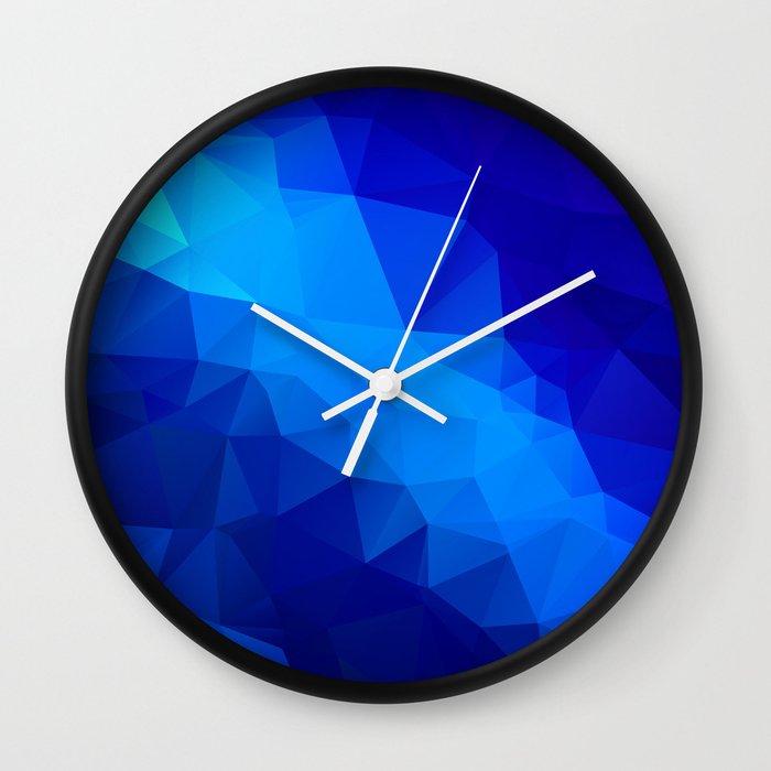 Abstract Digital Art Polygon Triangles Wall Clock By Kars54 Society6