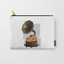 Pizza Gramophone Vintage Collage Carry-All Pouch | Gothic, Photo, Vintage Art, Artsy, Pizza, Vintage Music, Collages, Surreal, Graphicdesign, Collage 