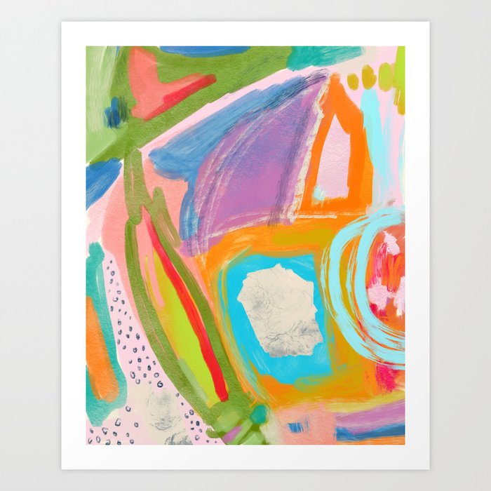 Shapes And Layers No 18 Abstract Painting Tropical Art Print By Sewzinski Society6