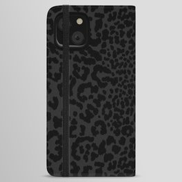 Goth Black Leopard Animal Print iPhone Wallet Case