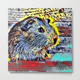 Color Kick - Guinea pig Metal Print | Modified, Guineapig, Pet, Unique, Unusual, Funky, Crazy, Colorful, Painting, Colorkick 